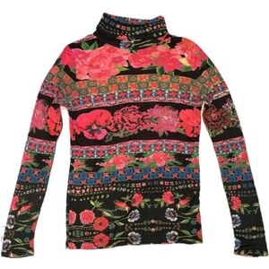 Desigual Cotton Turtleneck Top. Sz. M